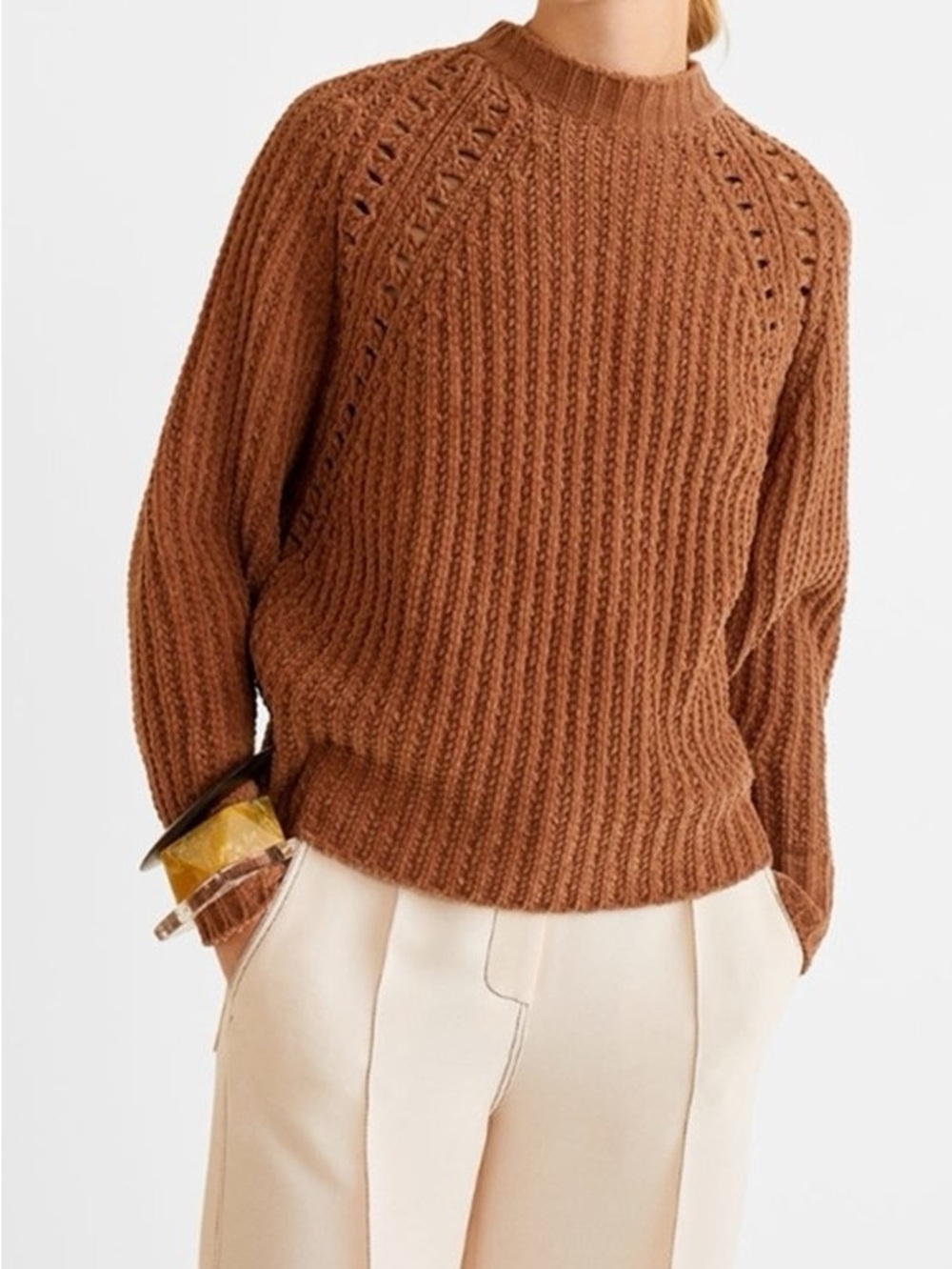 Mango Chunky Ribbed Chenille Sweater